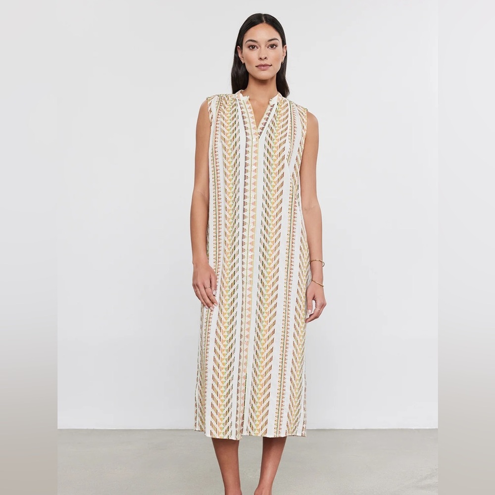 •Velvet by Graham & Spencer Elena Sleeveless Beige Patterned Dress